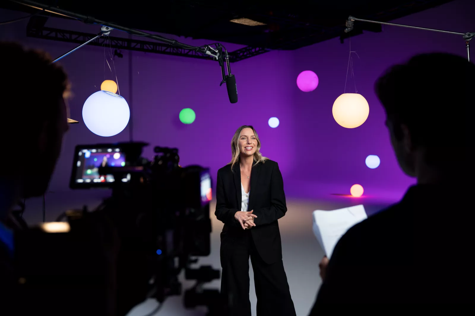 Behind the scenes filming in the studio for the Xrecruiter Campaign Start Run Grow.